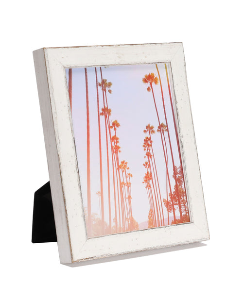 chalk white frame with a rustic finish