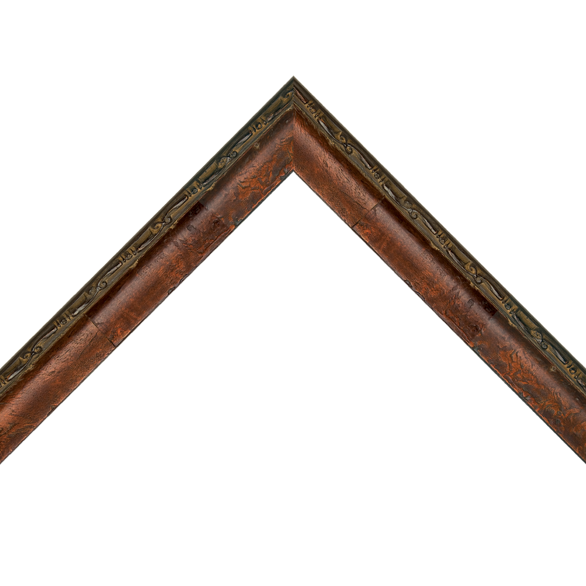 cherry brown scoop frame with edge detail