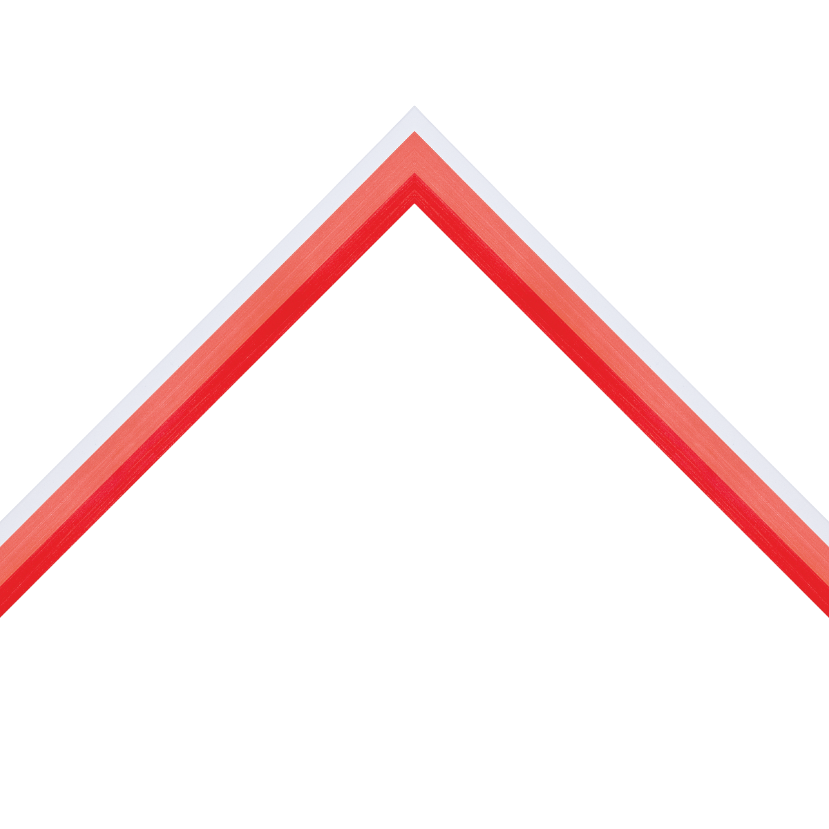 glossy angled red frame with white edge