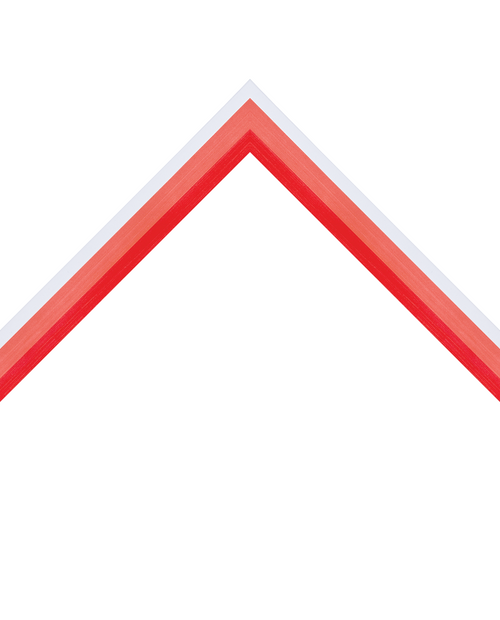 glossy angled red frame with white edge