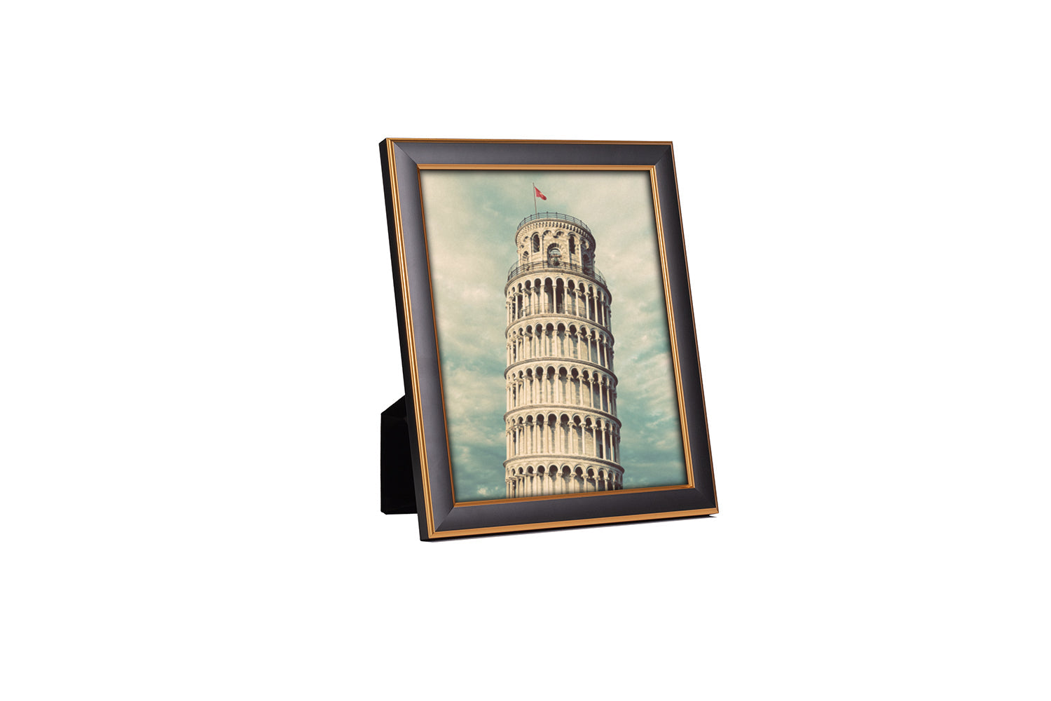 gold trim matte black frame