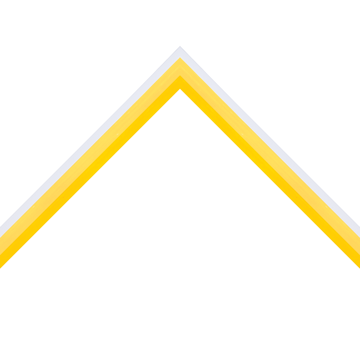 glossy angled yellow frame with white edge