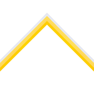 glossy angled yellow frame with white edge