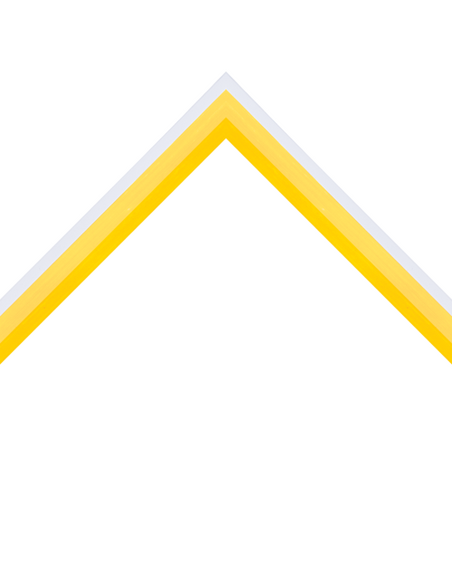 glossy angled yellow frame with white edge