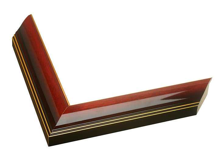 glossy brown frame with gold lines