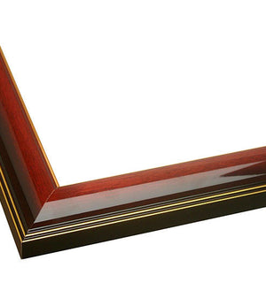 glossy brown frame with gold lines