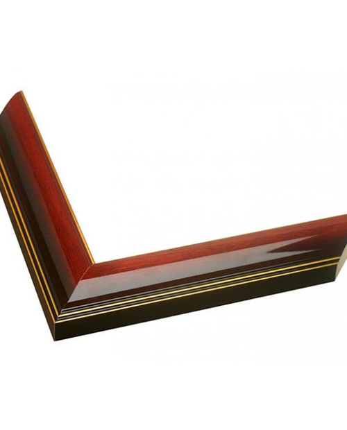 glossy brown frame with gold lines