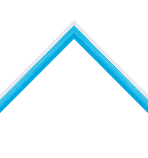 glossy angled blue frame with white edge
