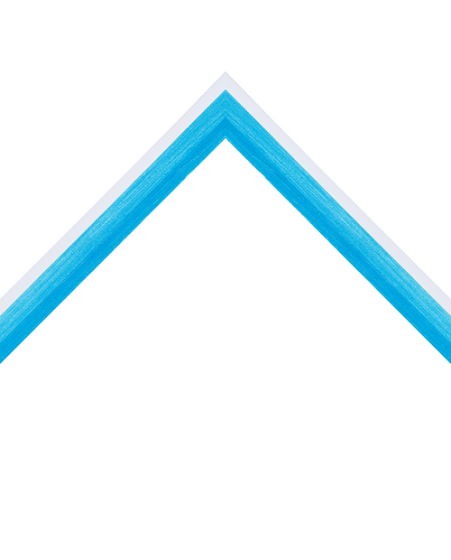 glossy angled blue frame with white edge