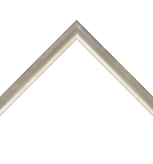 distressed gray frame with silver lip