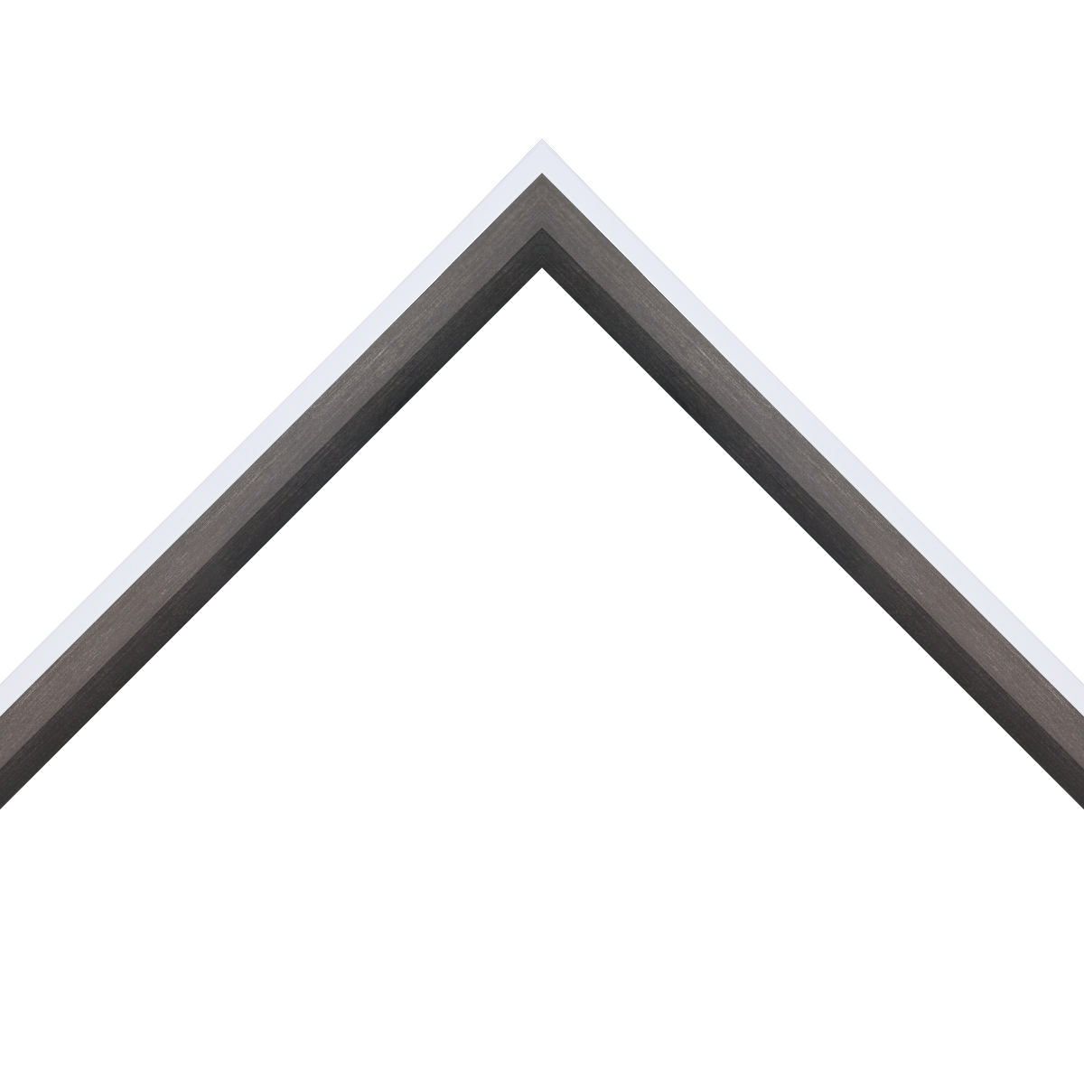 glossy angled black frame with white edge