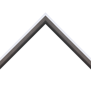 glossy angled black frame with white edge