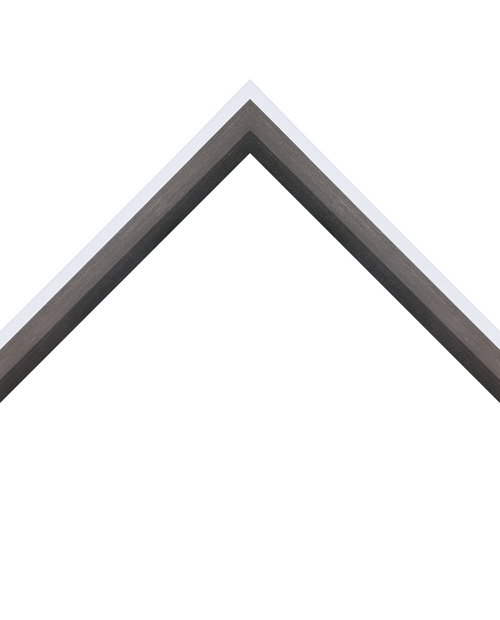 glossy angled black frame with white edge