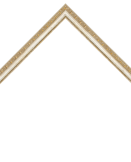 ornate silver frame with beaded lip