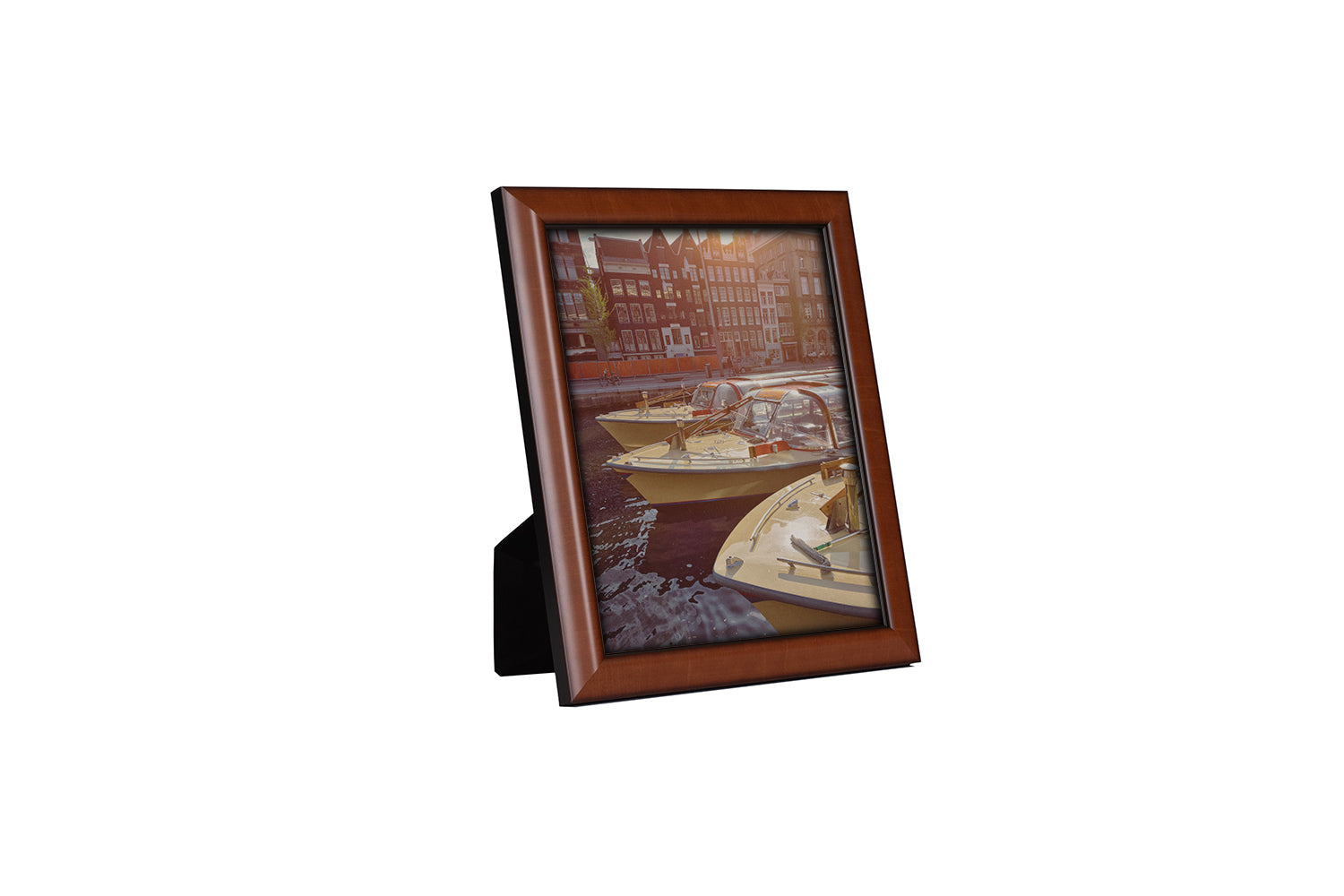rich brown wood frame