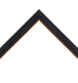 black frame with gold inner lip