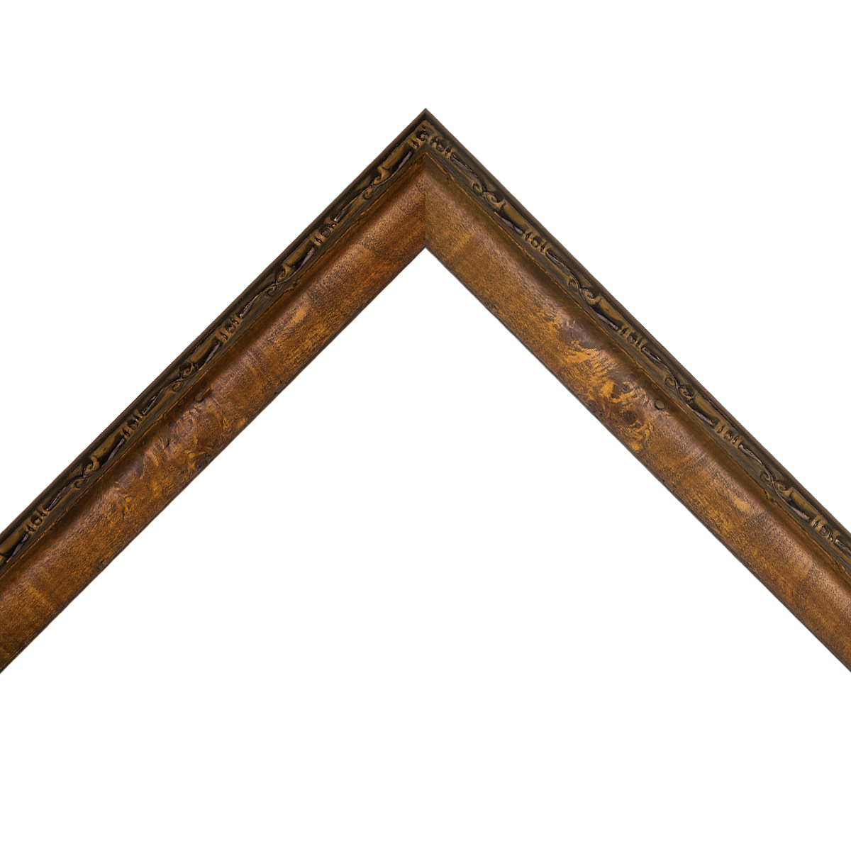 honey brown scoop frame with edge detail