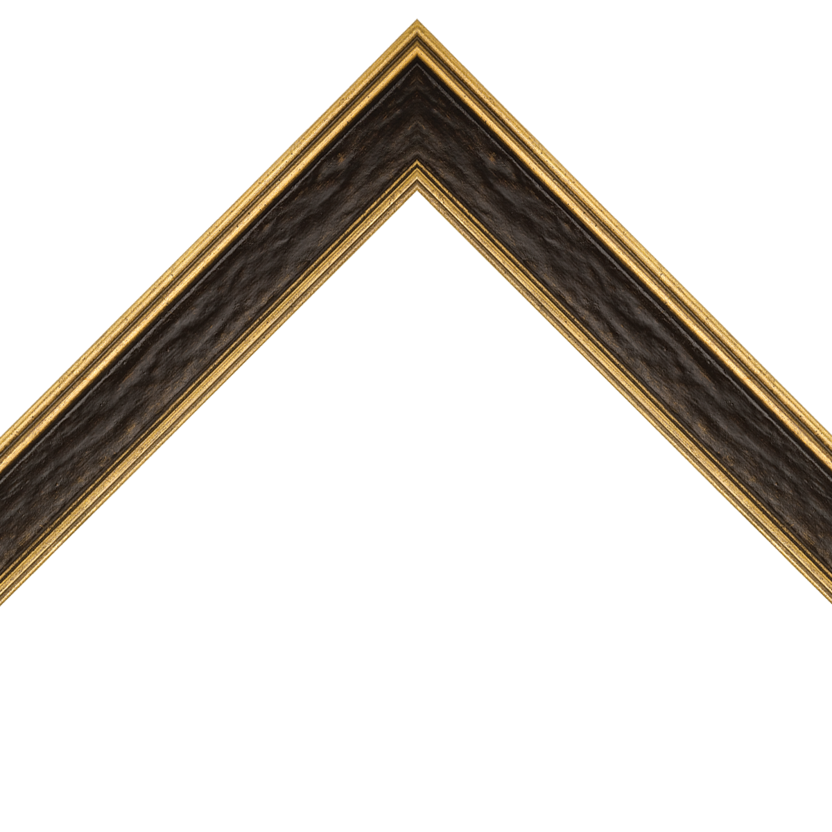 distressed black frame with gold edges
