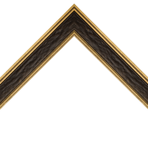 distressed black frame with gold edges