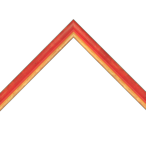 distressed red frame with gold lip