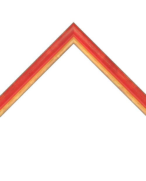 distressed red frame with gold lip