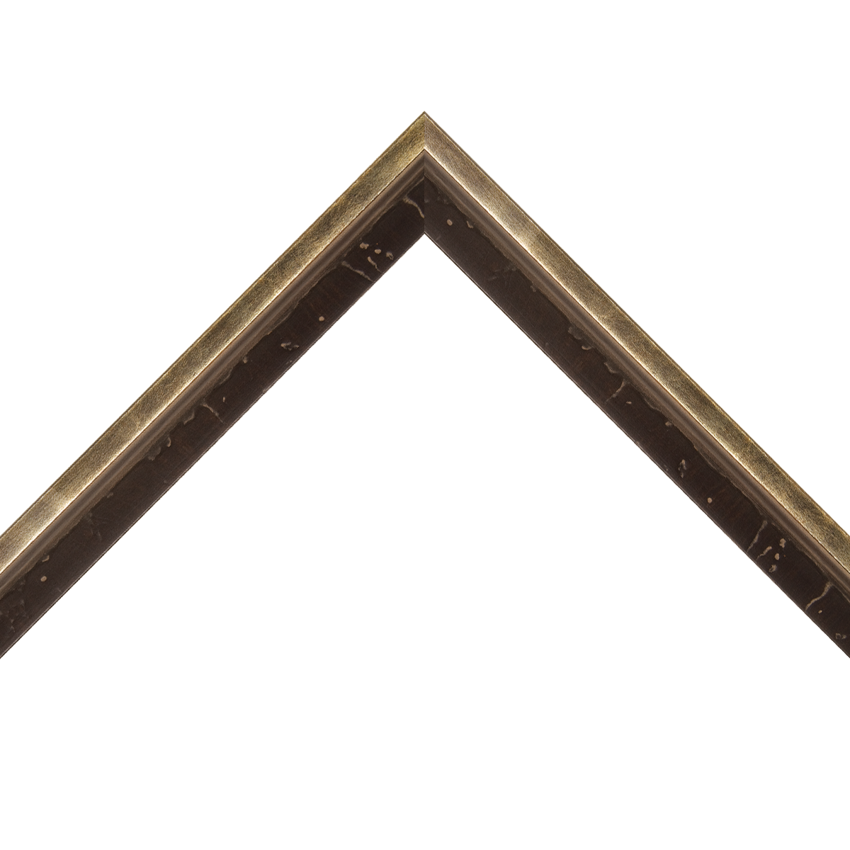 distressed black frame with silver back