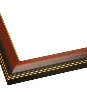 matte brown frame with gold lines