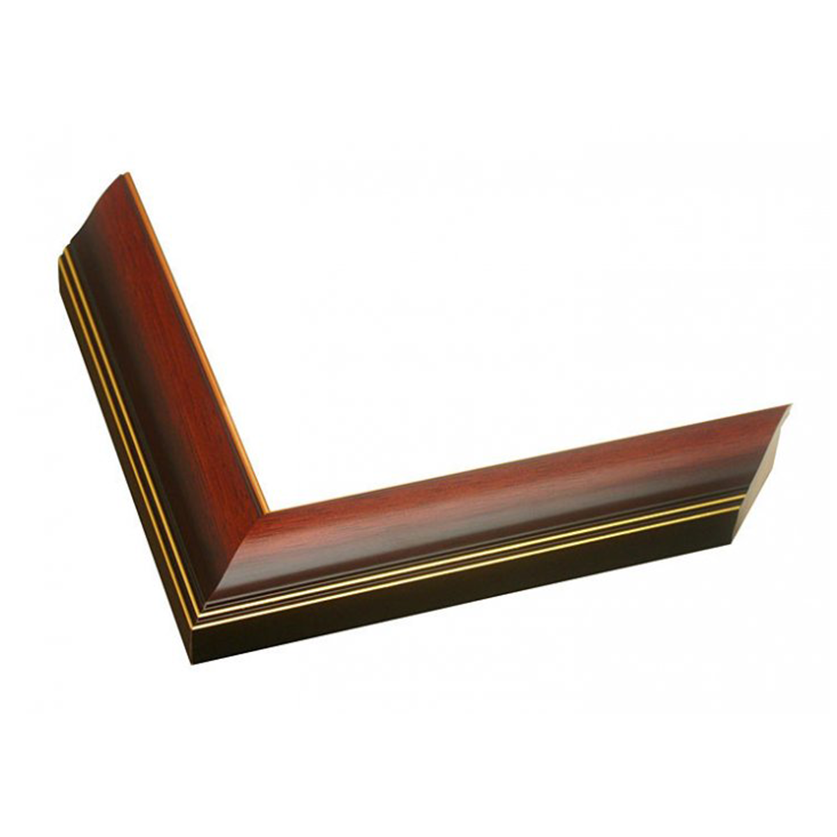 matte brown frame with gold lines