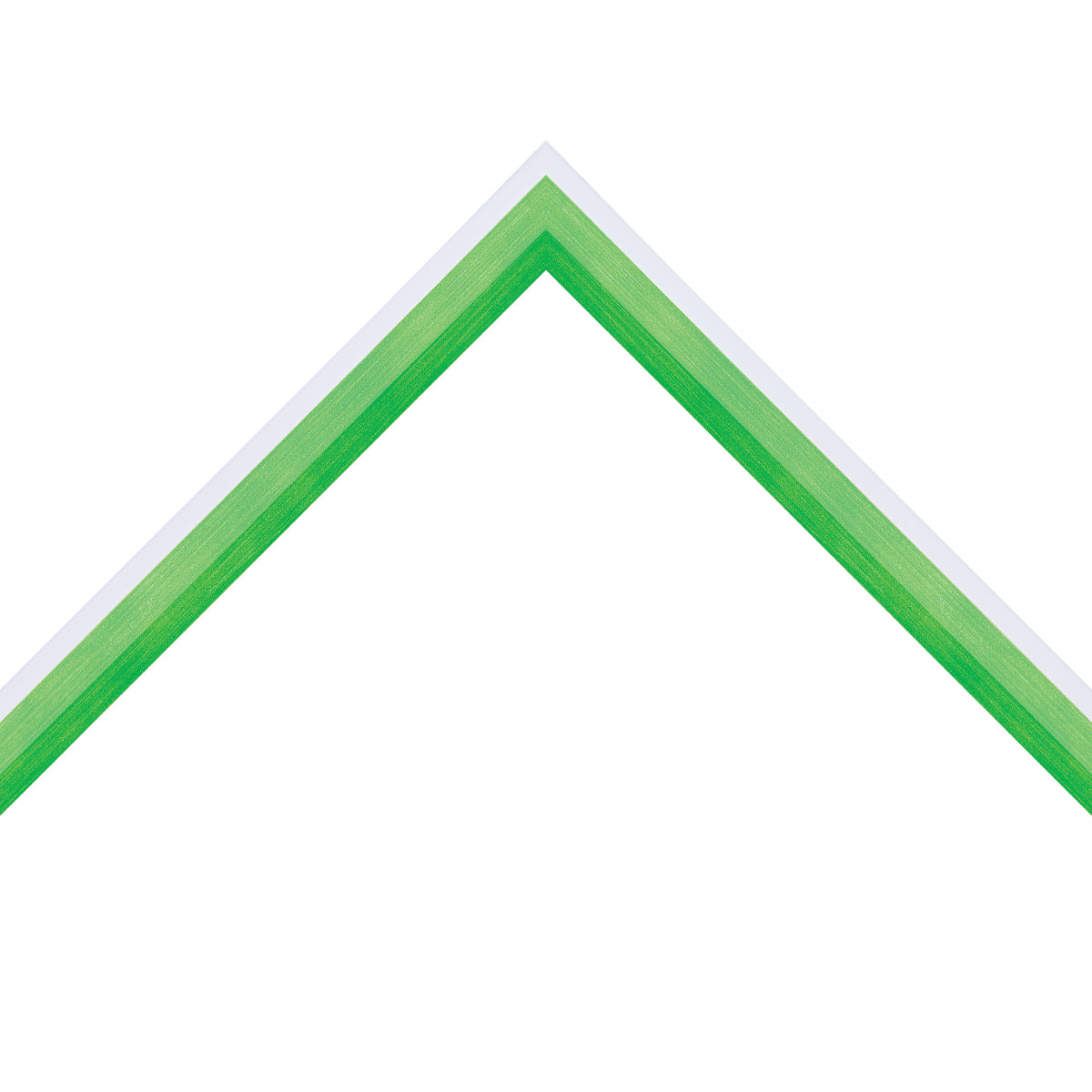 glossy angled green frame with white edge