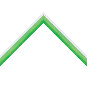 glossy angled green frame with white edge