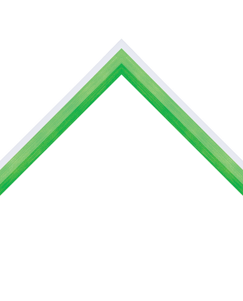 glossy angled green frame with white edge