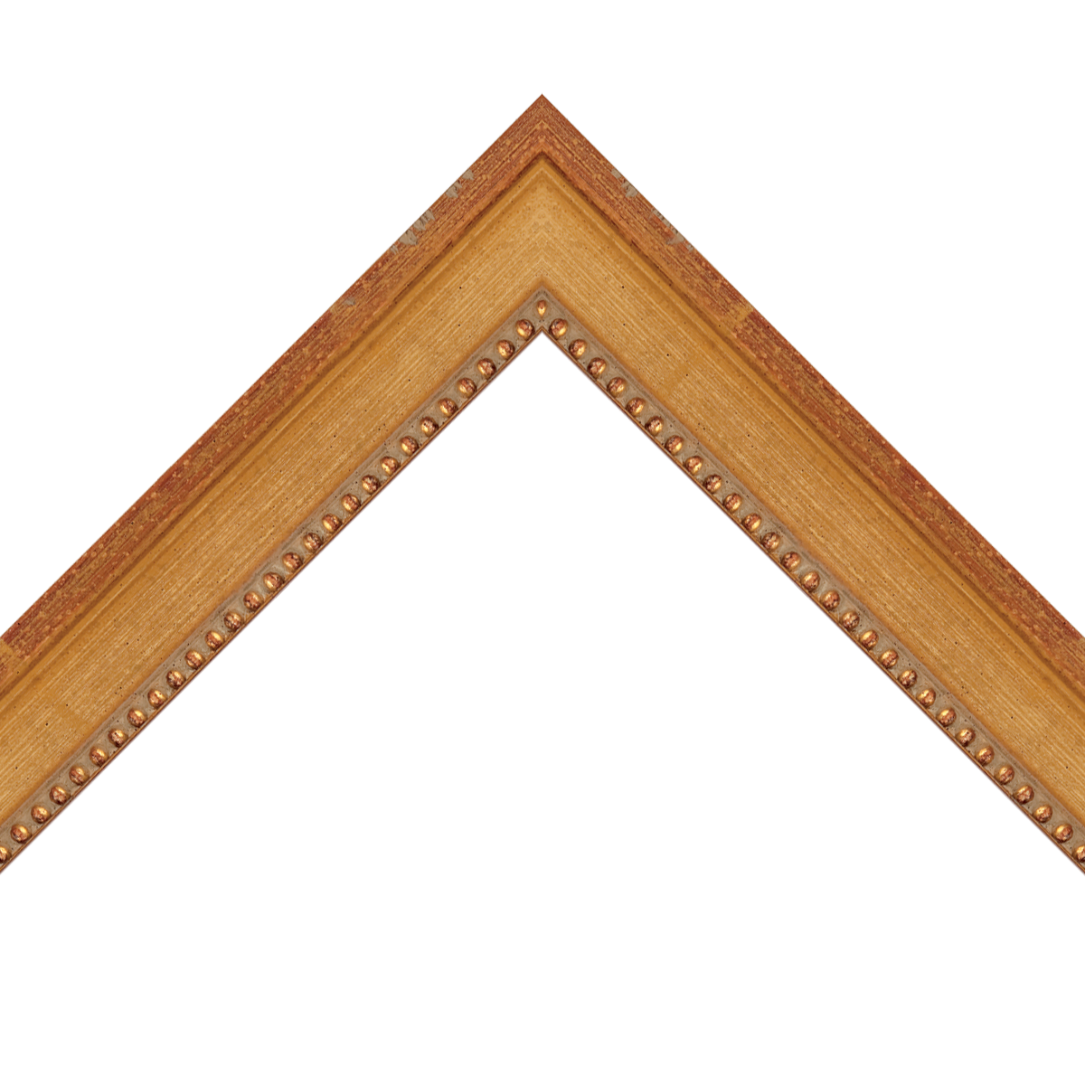 distressed gold frame with beads