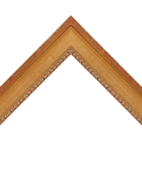 distressed gold frame with beads