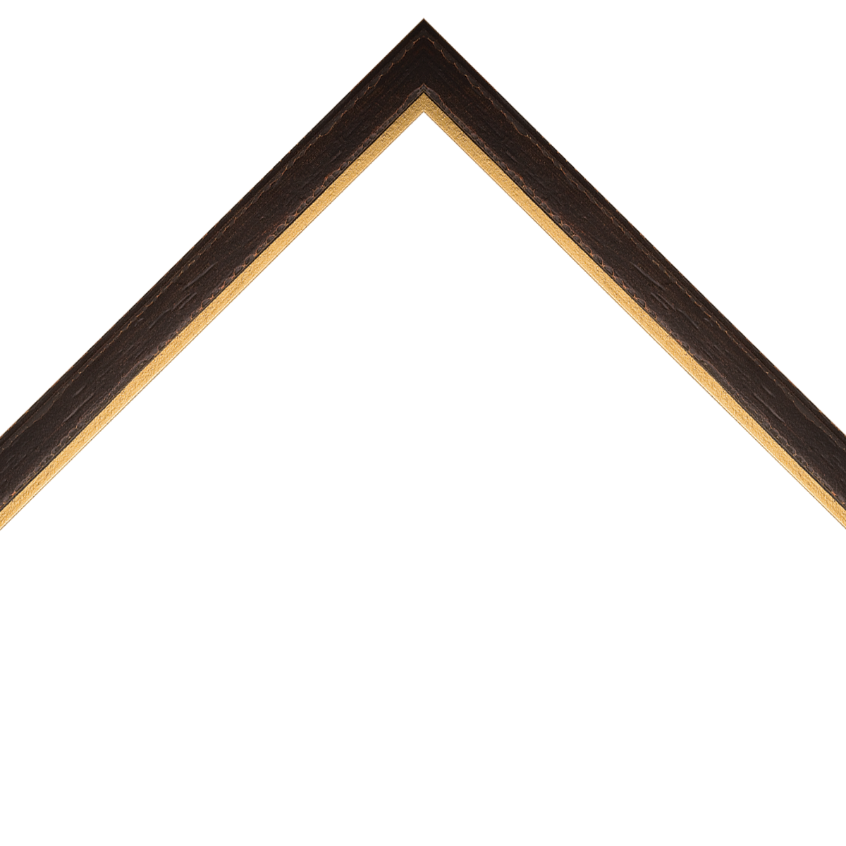 distressed black frame with gold lip