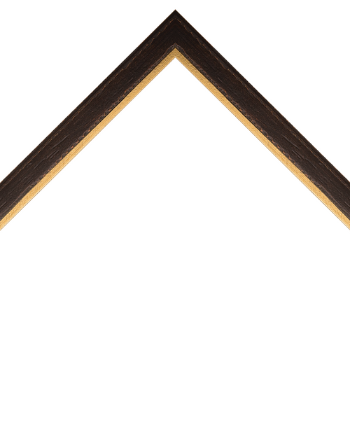 distressed black frame with gold lip