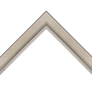 metallic silver frame with bevel lip