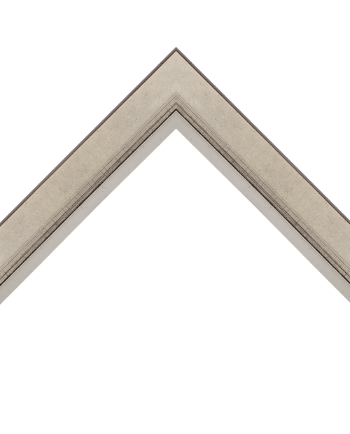 metallic silver frame with bevel lip