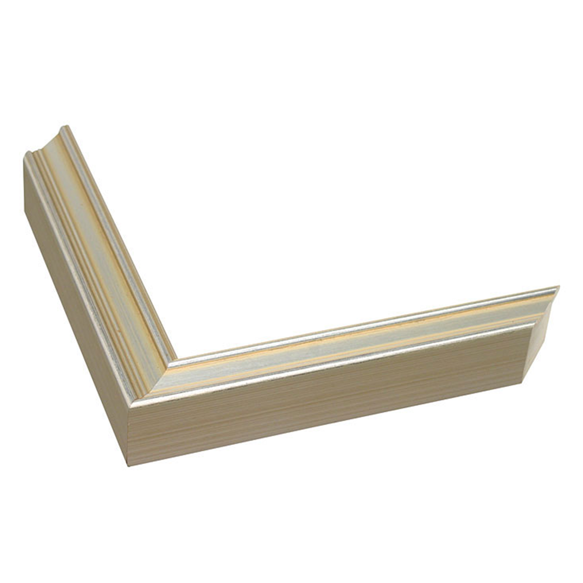 silver frame with raised edge detail