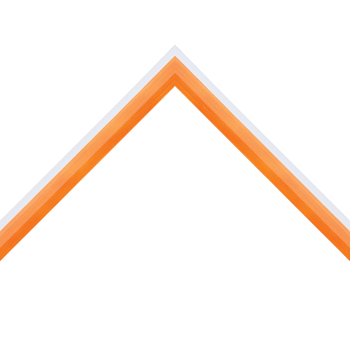 glossy angled orange frame with white edge
