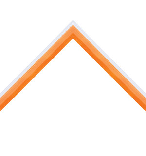 glossy angled orange frame with white edge