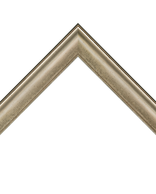 distressed silver frame with dotted lip