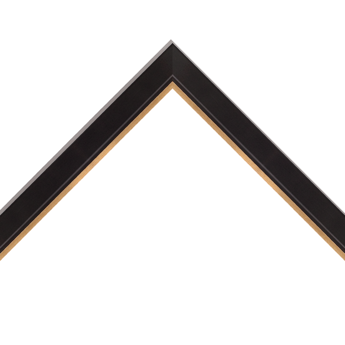 matte black frame with gold inner trim