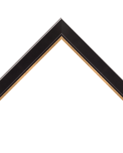 matte black frame with gold inner trim