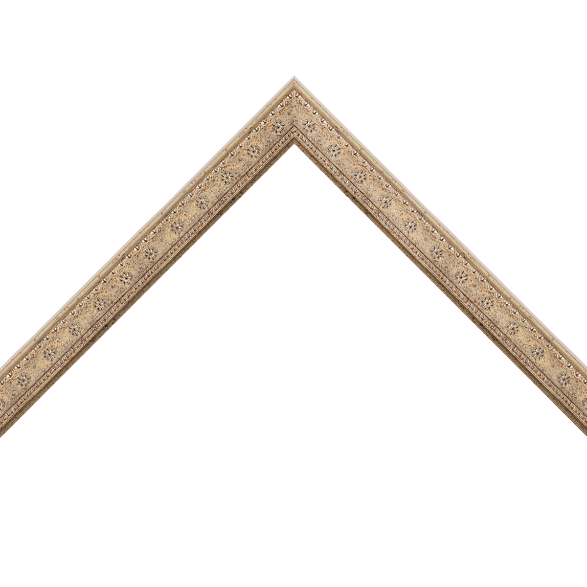 ornate silver frame with star flower emboss