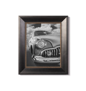 black frame with silver beads