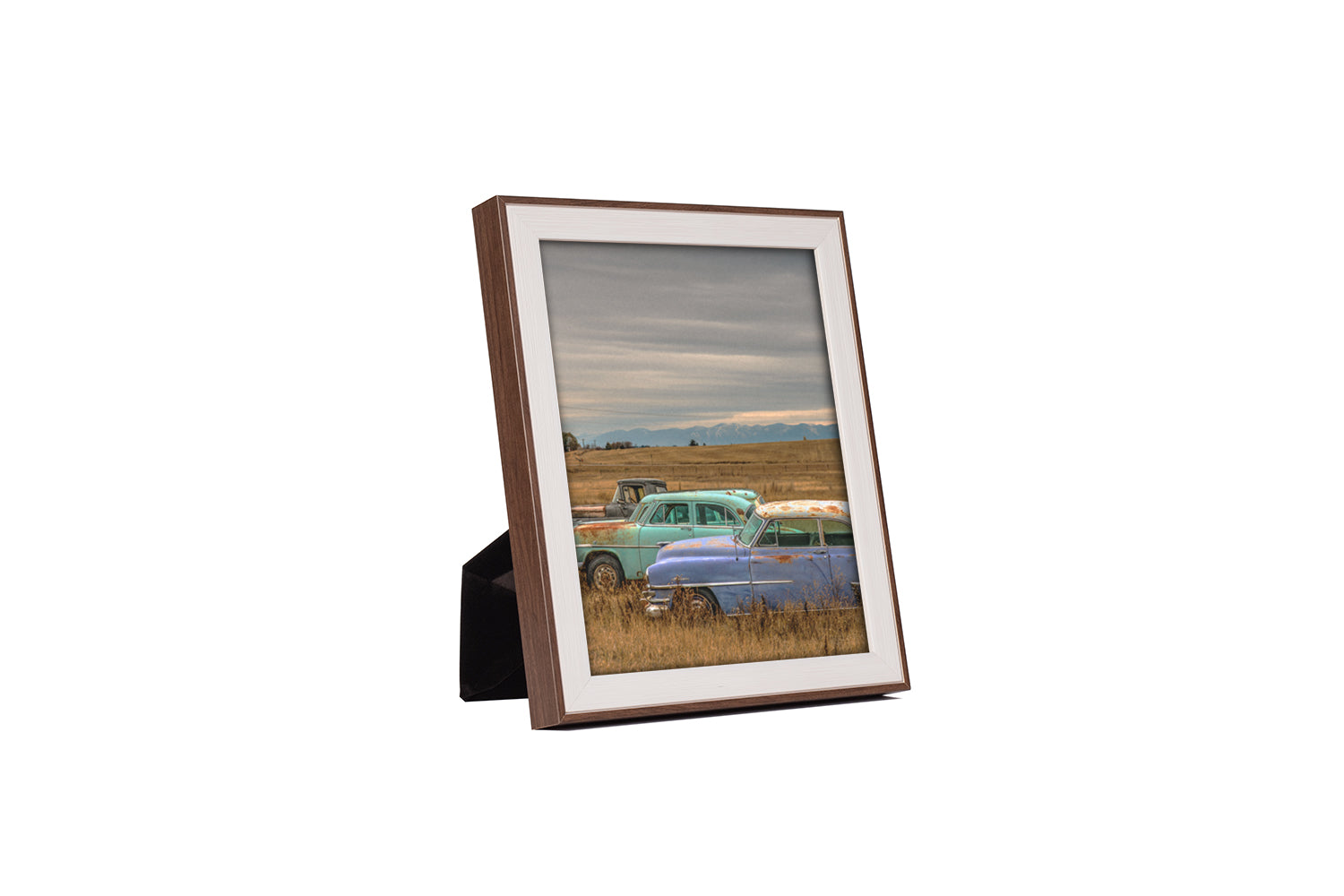 white frame with black ridge