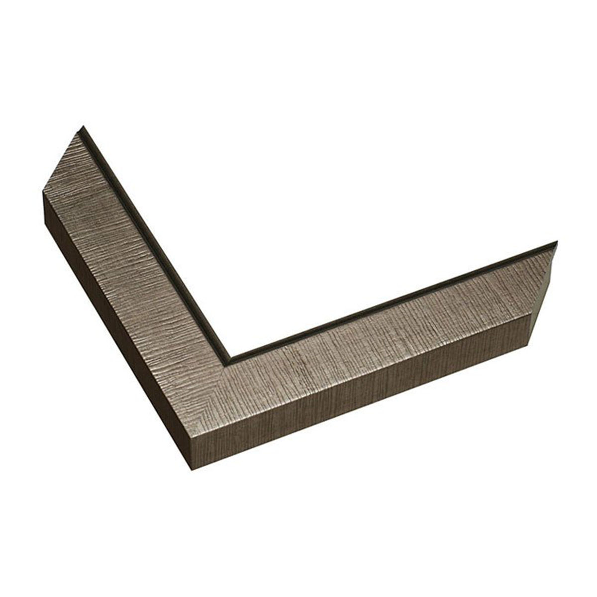 distressed silver frame with deep grain texture