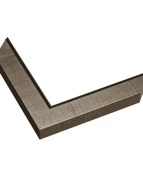 distressed silver frame with deep grain texture
