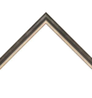 distressed black frame with silver lip