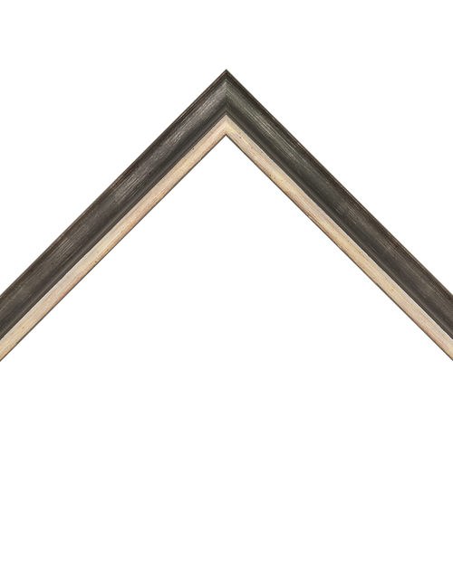 distressed black frame with silver lip